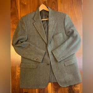 J.Press men’s wool mohair blazer 44 Reg green multicolor Fabric made in Ireland